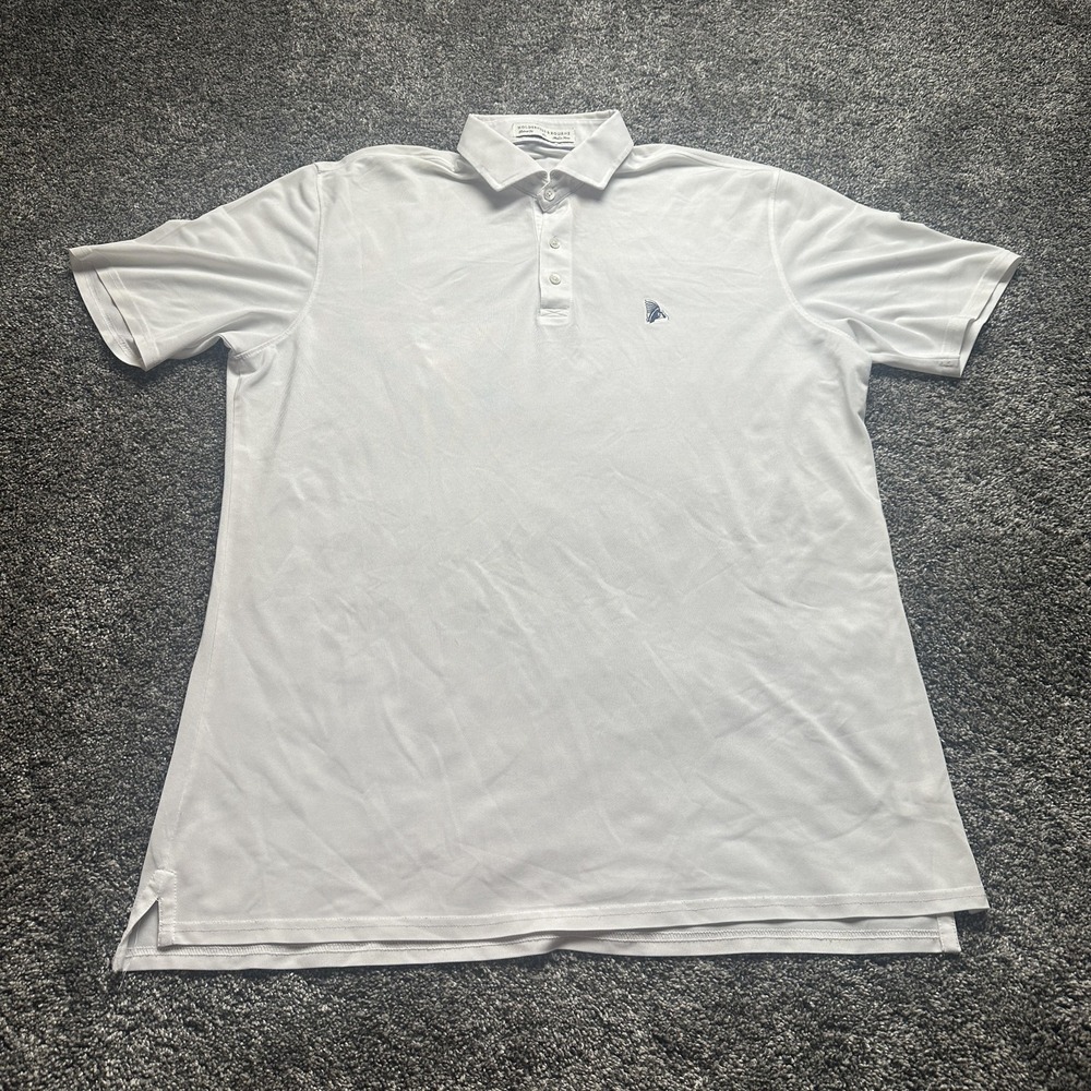 Holderness & Bourne Polo Shirt Mens XL White Macdonald Golf‎ Performance Stretch